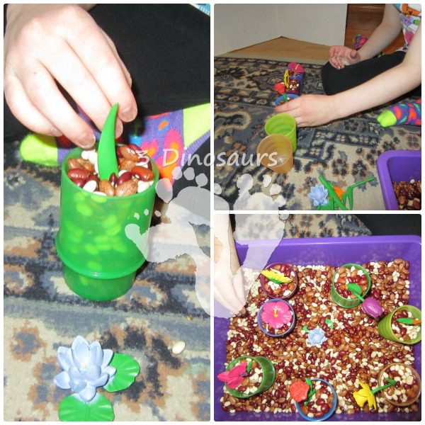 Flowers And Bean Sensory Bin- 3Dinosaurs.com