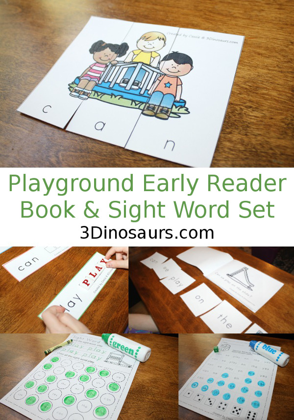 Playground Early Reader Book & Sight Word Set - 4 Readers with matching sight word activities for the books 92 pages of activities $ - 3Dinosaurs.com