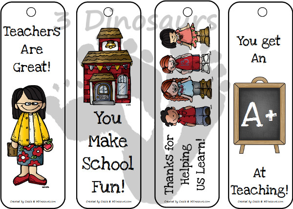 What is Teacher Appreciation? Plus Free Teacher Appreciation Bookmarks - 3Dinosaurs.com