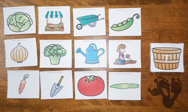 Free Garden Themed Beginning Sounds Matching - blends, digraph and single letters sounds - 3Dinosaurs.com