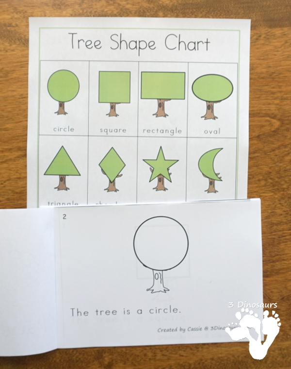 Tree Shape Themed Pack For PreK & Kindergarten - A fun pack full of shape activities with trees. It has a mix of no-prep and hands-on activities for kids for 12 shapes - 3Dinosaurs.com