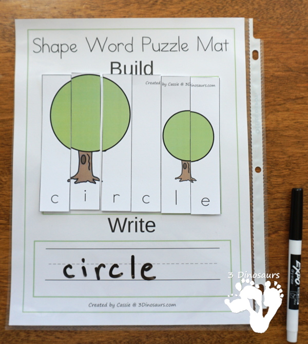 Tree Shape Themed Pack For PreK & Kindergarten - A fun pack full of shape activities with trees. It has a mix of no-prep and hands-on activities for kids for 12 shapes - 3Dinosaurs.com