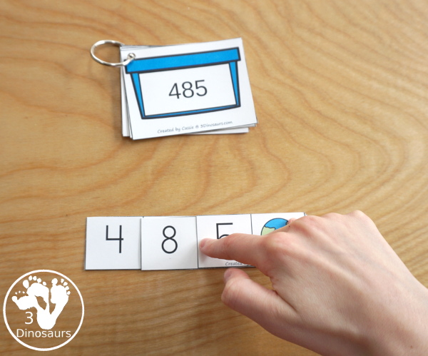 Free Earth Day Themed Place Value Arrow Cards - work on building numbers from 0 to 9999 with these earth day arrow cards. Plus use task cards to build the numbers. - 3Dinosaurs.com