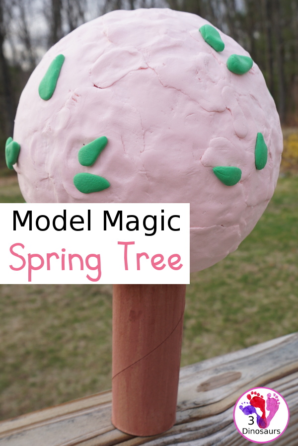 Model Magic Spring Tree - a great spring craft to make for any spring time theme plus a fun way to work in fine motor - 3Dinosaurs.com