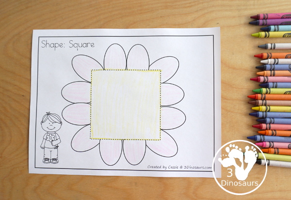 Free Flower Shape Tracing Printables -  9 fun shapes for kids to trace with a fun flower theme for a spring theme in  prek and kindergarten - 3Dinosaurs.com