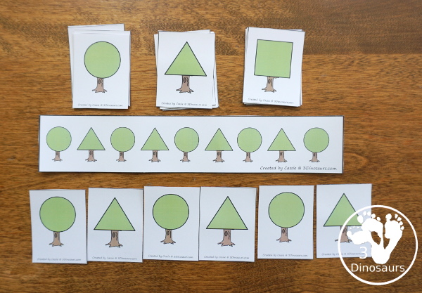 Tree Shape Themed Pack For PreK & Kindergarten - A fun pack full of shape activities with trees. It has a mix of no-prep and hands-on activities for kids for 12 shapes - 3Dinosaurs.com