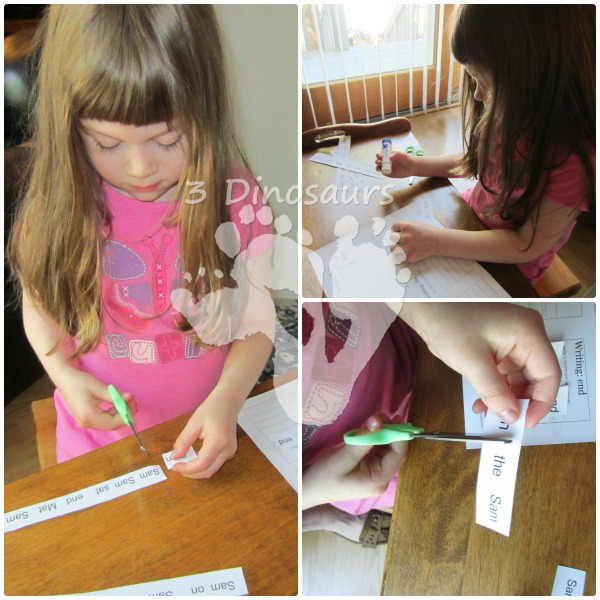 Using Early Reader Printables: Word Sorting -  BOB Books Set 1 Book 1 - 3Dinosaurs.com