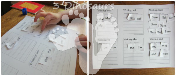 Using Early Reader Printables: Word Sorting -  BOB Books Set 1 Book 1 - 3Dinosaurs.com