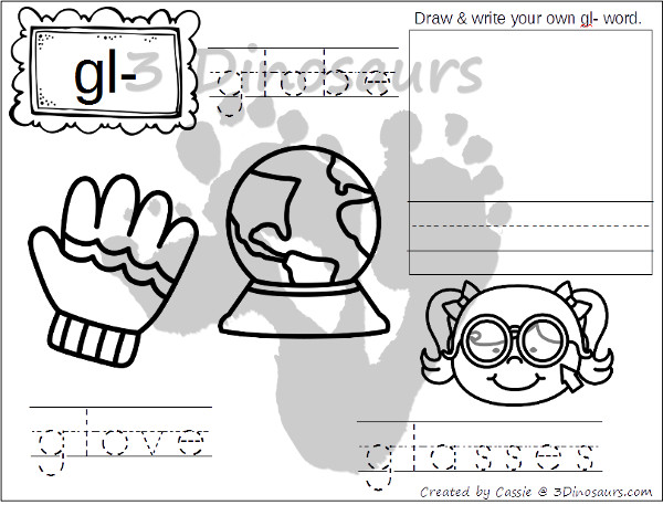 Free Blends Coloring Pages: Dr, Fl, Fr, Gl - 3Dinosaurs.com