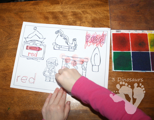 Different Ways to use Color Coloring Pages: Foam Blocks and Stamp Pad - 3Dinosaurs.com