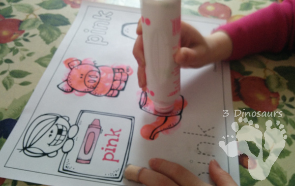 Different Ways to use Color Coloring Pages: Dot Markers - 3Dinosaurs.com