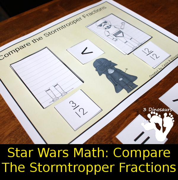 Free Star Wars Math: Comparing Stormtrooper Fractions - 3Dinosaurs.com