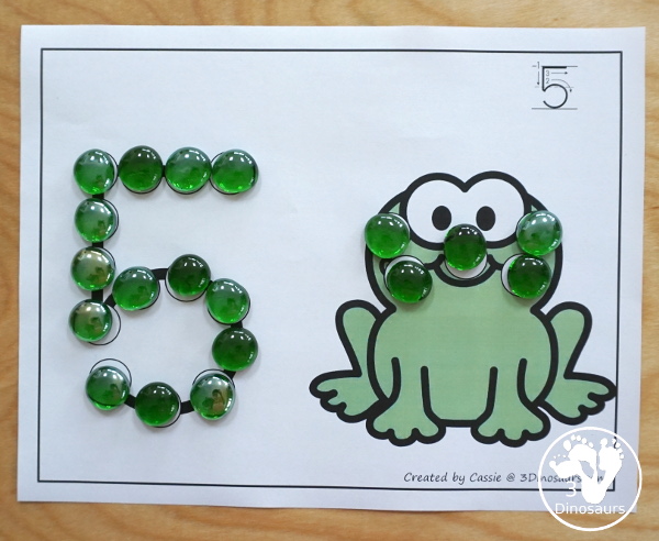 Spring Dot the Number & Count: Flower, Butterfly & Frog - a fun set of printables that work on numbers 0 to 20 for kids with spring themes - 3Dinosaurs.com