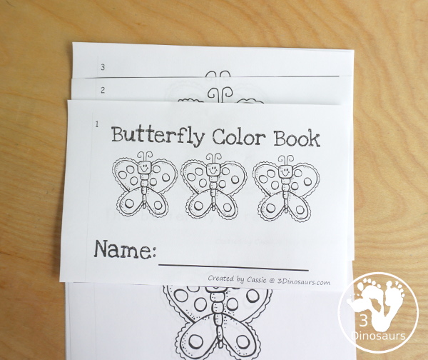 Free Butterfly Color Easy Reader Book & Clip Cards - how to make the color easy reader book - 3Dinosaurs.com