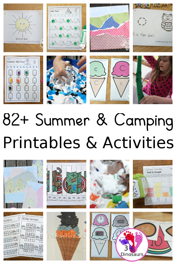 Summer & Camping Activities & Printables on 3Dinosaurs.com
