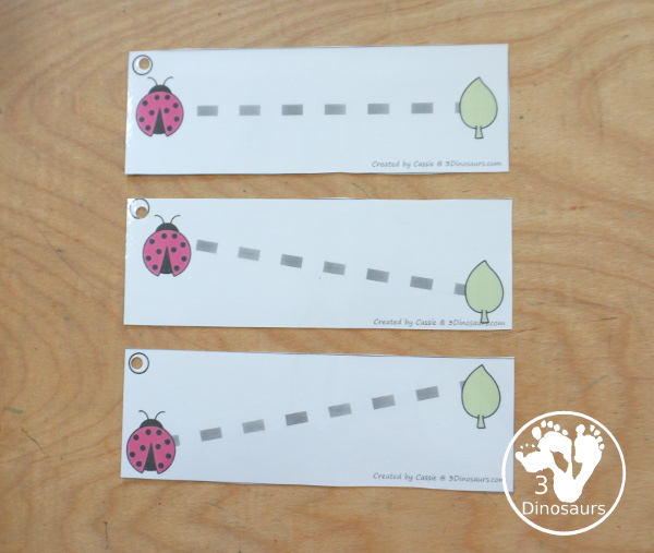 Free Ladybug Prewriting Strip Printables With Thick Prewriting Lines with 10 prewriting strips with different lines for kids to trace with thick lines for kids just starting with prewriting - 3Dinosaurs.com