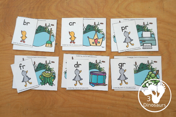 Free Swan & Duck Blends Sorting Printable - with all the beginning blends for kids to match the blend letters to a picture of the blend with ducks and swans. A fun Ugly Duckling printable for kids. 3Dinosaurs.com