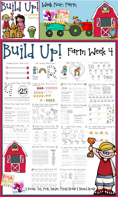 Build Up Summer Learning: Week 4 Farm - 3Dinosaurs.com