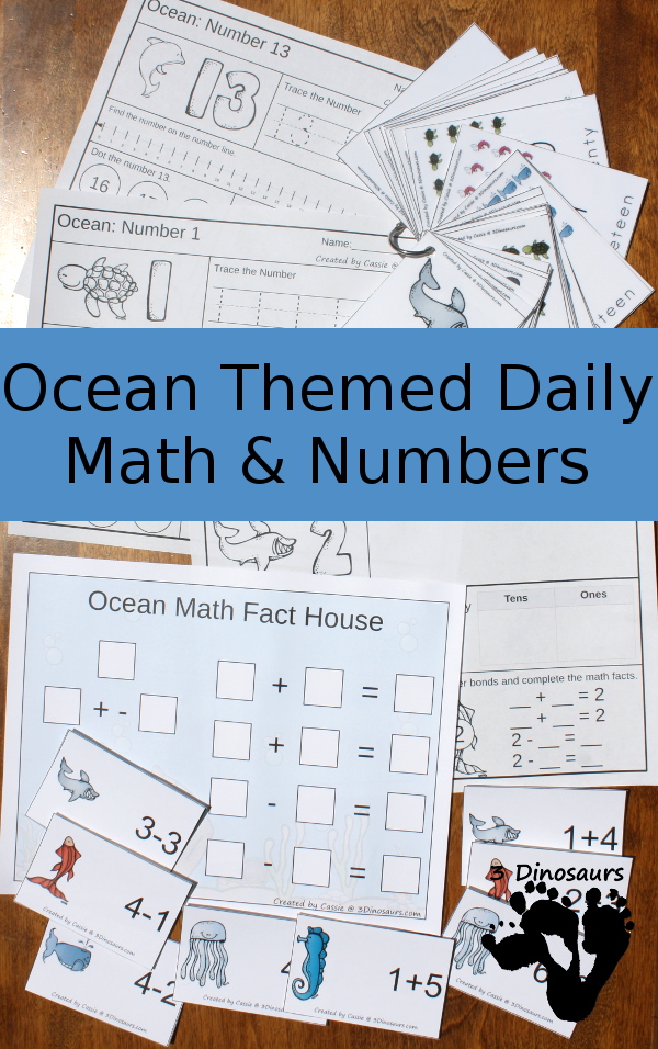 Ocean Daily Number & Math For the Summer - $7.50 - 3Dinosaurs.com