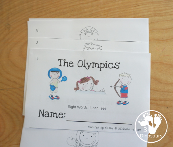 FREE Summer Olympic Easy Reader Book - 8 page easy to ready books for the Summer Olympics sports kids can see - 3Dinosaurs.com