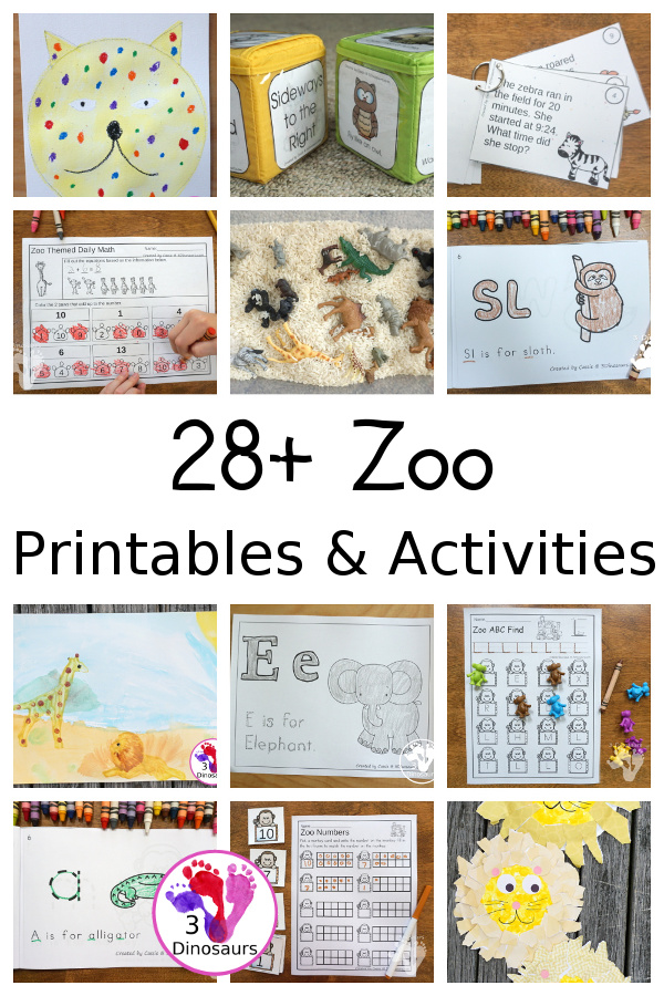 Zoo Activities & Printables on 3Dinosaurs.com