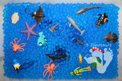 Ocean Water Bead Sensory Bin - 3Dinosaurs.com