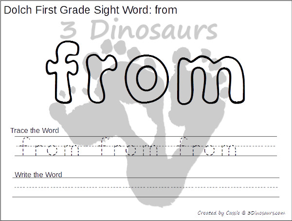 Free Dolch First Grade Sight Words Playdough Mats with Tracing - 3Dinosaurs.com