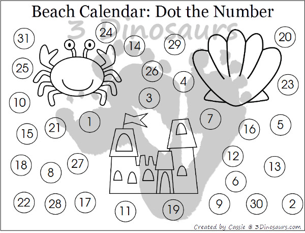 Free 2016 Beach Calenader - 3Dinosaurs.com