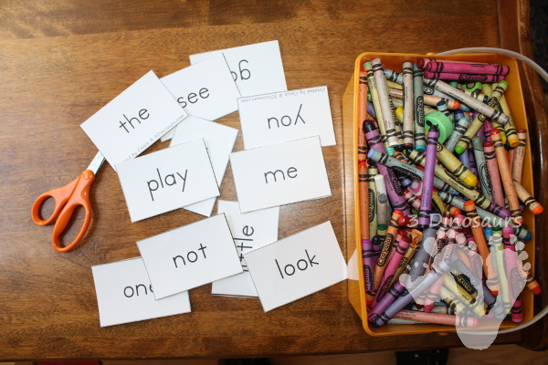 Making Your Own Sight Word Puzzles - hands on activity for kids using sight words - 3Dinosaurs.com