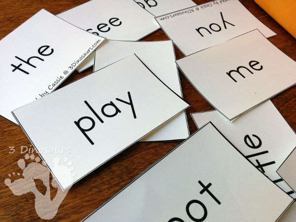 Making Your Own Sight Word Puzzles - hands on activity for kids using sight words - 3Dinosaurs.com