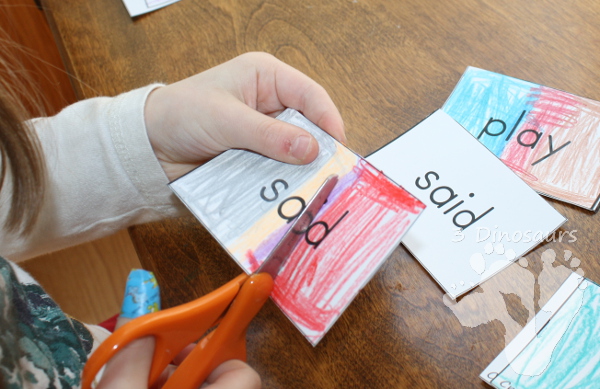 Making Your Own Sight Word Puzzles - hands on activity for kids using sight words - 3Dinosaurs.com