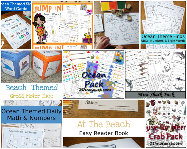 75 + Ocean & Beaches Activities, Printables, Books and and more - 3Dinosaurs.com