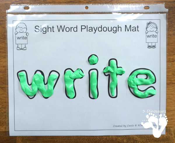 Free Romping & Roaring Second Grade Sight Words: write, your 6 pages of printables for each word - 3Dinosaurs.com