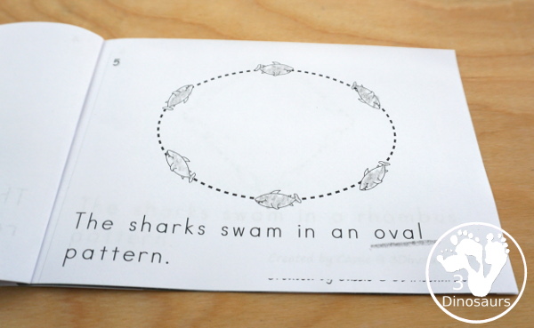 Shark Activity Pack: Shapes - a fun 10 page each reader book for kid to read about their shark shapes and do some tracing. - 3Dinosaurs.com