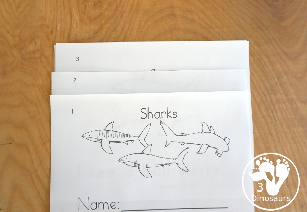 Free Shark Easy Reader Book - how to make an easy reader book. - 3Dinosaurs.com