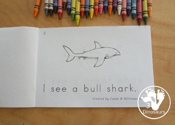 Free Shark Easy Reader Book for Kids - This is a great easy reader book with shark names and sight words I, see, a - 3Dinosaurs.com