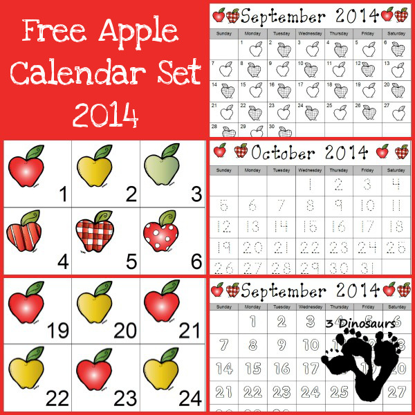 Free 2014 Apple Calendar Set