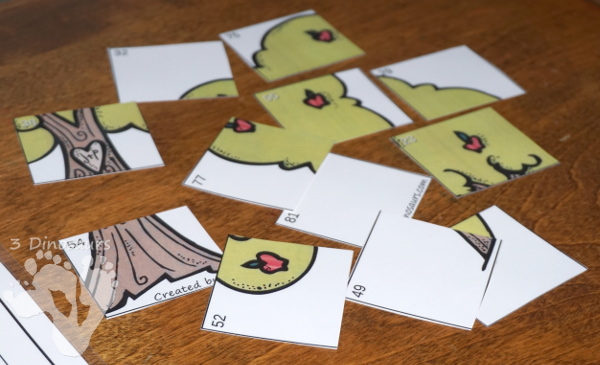 Free Apple Themed Double Digit Addition Puzzles - fun way to make math a hands-on activity - 3Dinosaurs.com