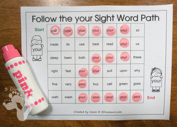 Romping & Roaring Second Grade Sight Word Packs - all 46 words together in nice package with 10 activities for each work PLUS extras only in the set - 3Dinosaurs.com