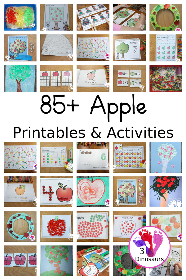 Apple Activities & Printables - 3Dinosaurs.com