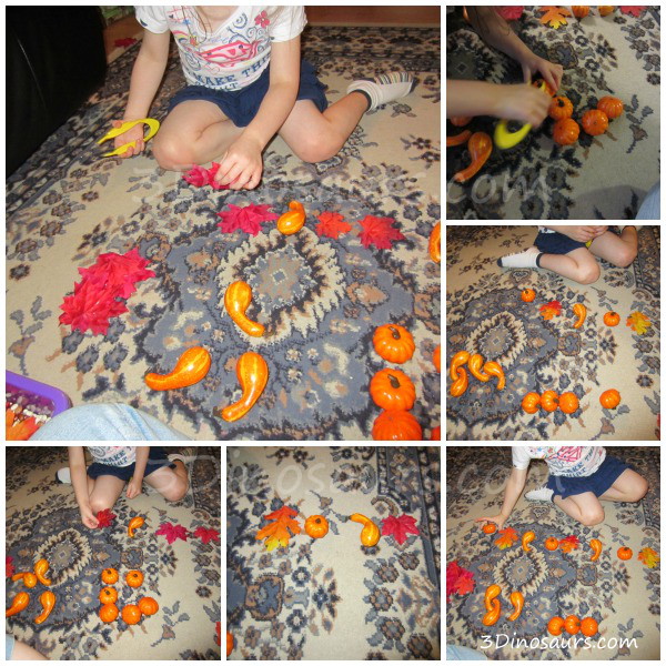 Fall Leaves & Pumpkin Sensory Bin