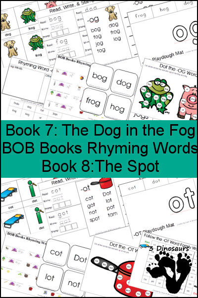 Early Reading Printables BOB Books Rhyming Words: Books 7 & 8 - 3Dinosaurs.com