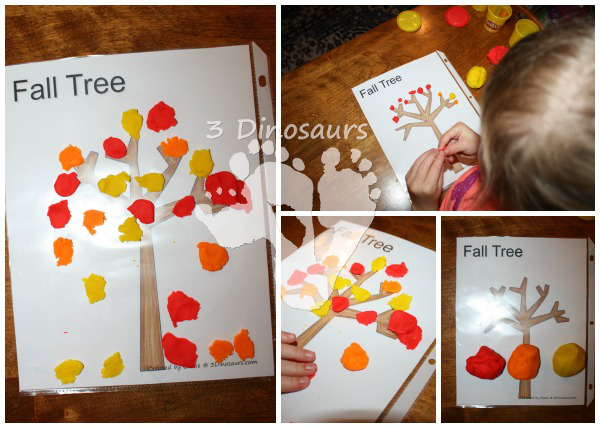 Using Dot Marker Printables: Fall Tree - 3Dinosaurs.com