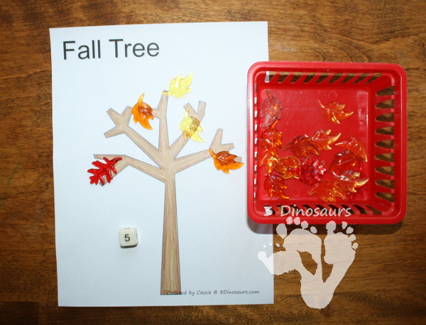 Using Dot Marker Printables: Fall Tree - 3Dinosaurs.com