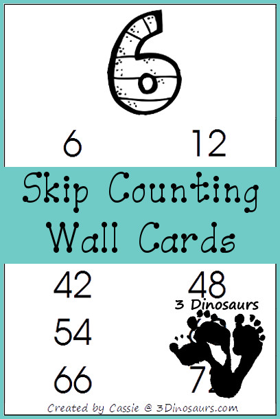 Free Skip Counting Wall Cards - 3Dinosaurs.com