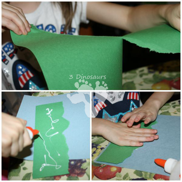 Torn Paper Fall Tree: great fine motor and craft together  - 3Dinosaurs.com