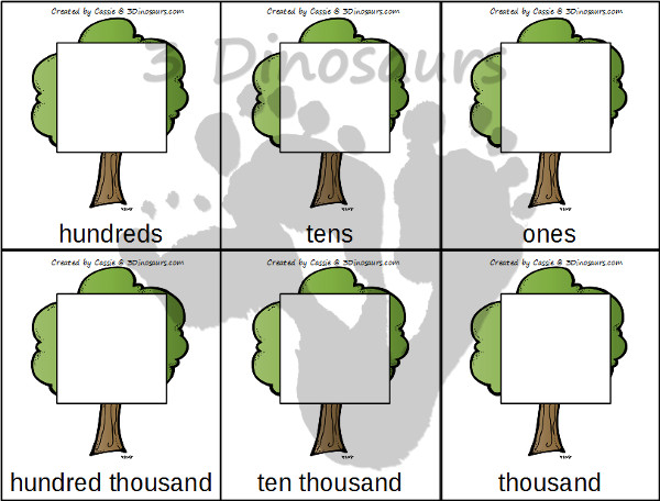 Free Apple Themed Place Value Activity - ones through hundred billion with hands on mats and sheets to record information - 3Dinosaurs.com