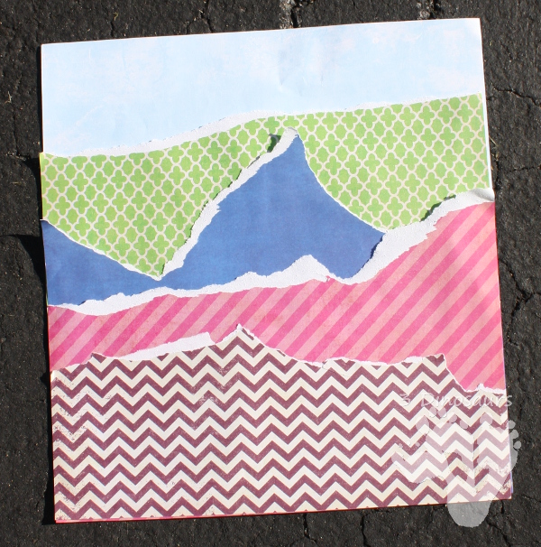 Torn Paper Moutains - easy to do craft - 3Dinosaurs.com