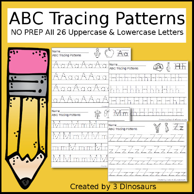 ABC Tracing Patterns - 3Dinosaurs.com