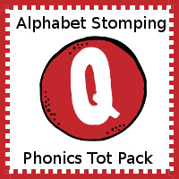 Free Alphabet Stomping Q Tot-Preschool Pack - 20 pages of activities - 3Dinosaurs.com